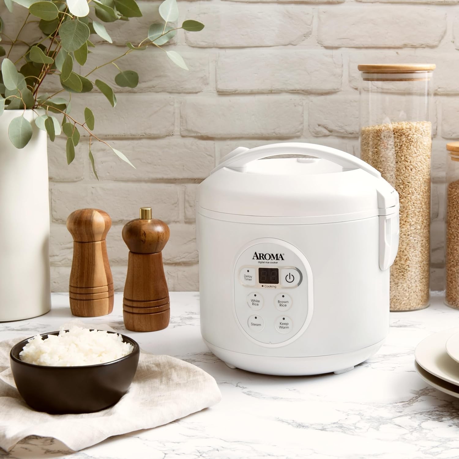 Multi-Functional 8-Cup Rice Cooker & Food Steamer with Dishwasher-Safe Parts