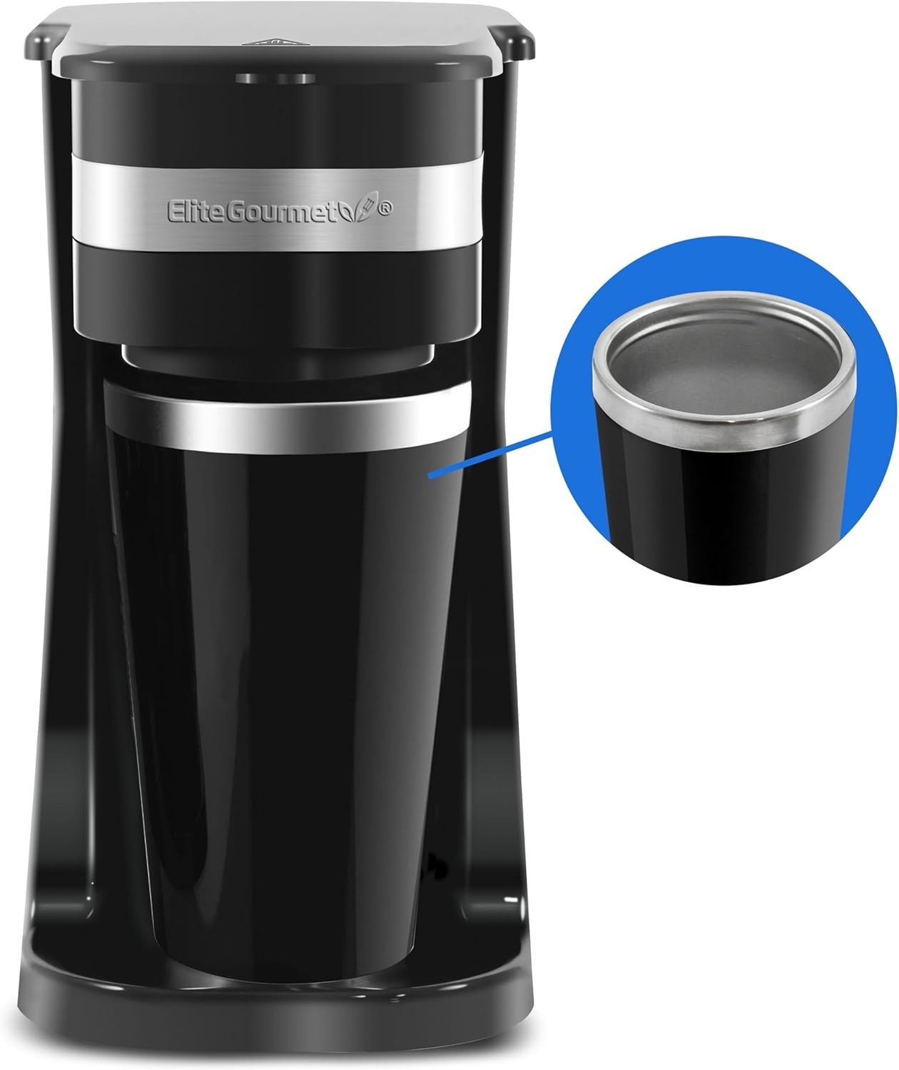 Programmable Modern Coffee Maker – Brews in 60 Seconds, Black & Stainless Steel