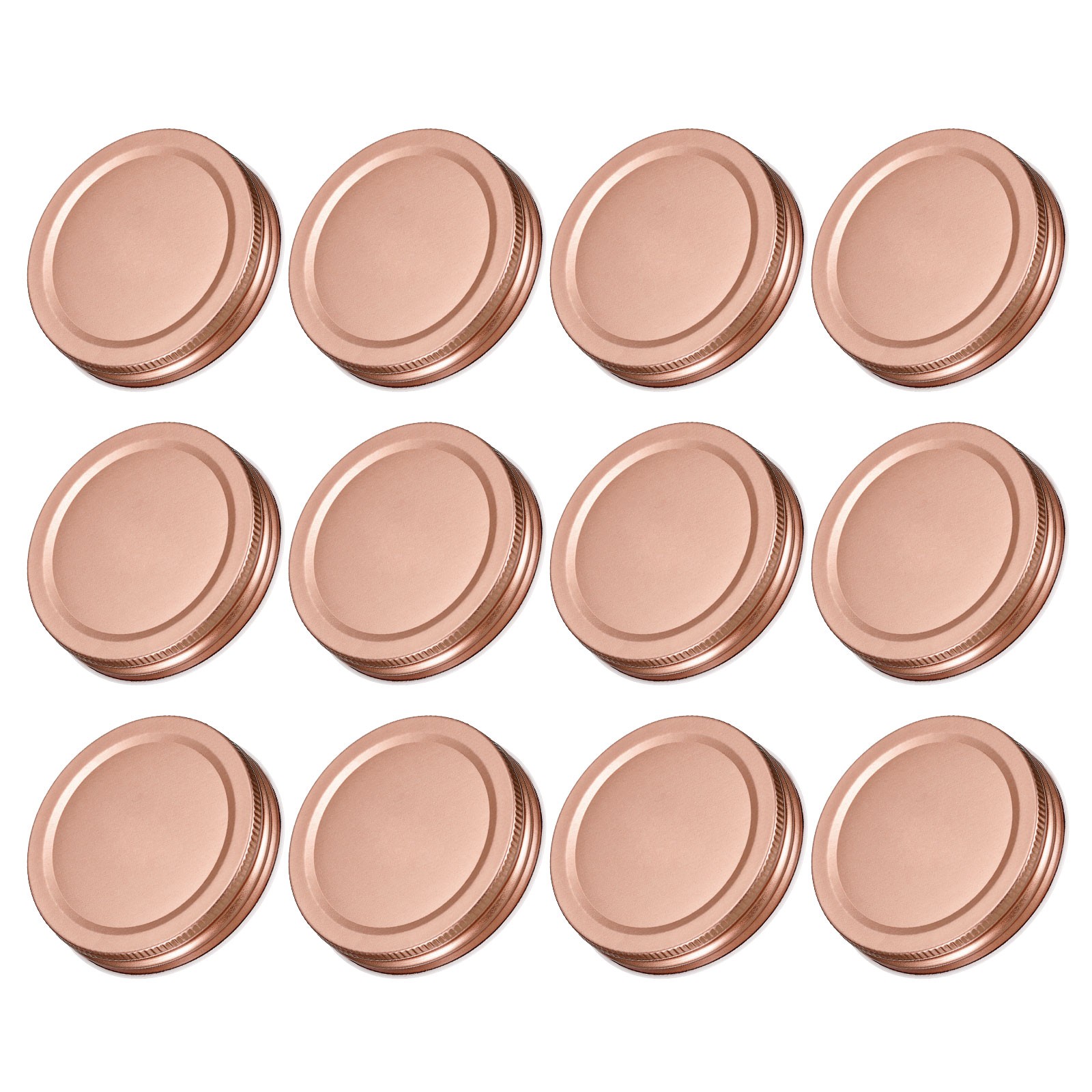 2.76″ Regular Mouth Tin Plate Mason Jar Lid for Canning Jar Rose Gold 12Pcs