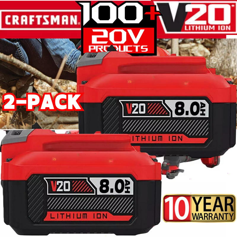 2PACK For Craftsman V20 20 Volt MAX 8.0Ah Li-ion Battery CMCB204 CMCB202 CMCB205