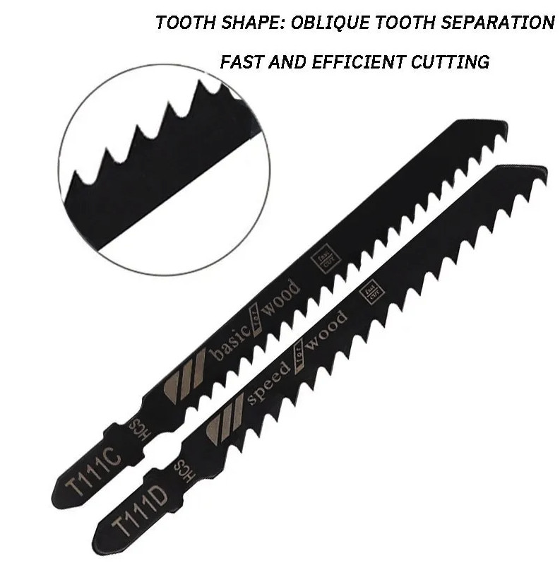 10pcs Jigsaw Blades Set High Carbon Steel for Wood Plastic Metal Cutting – NEW