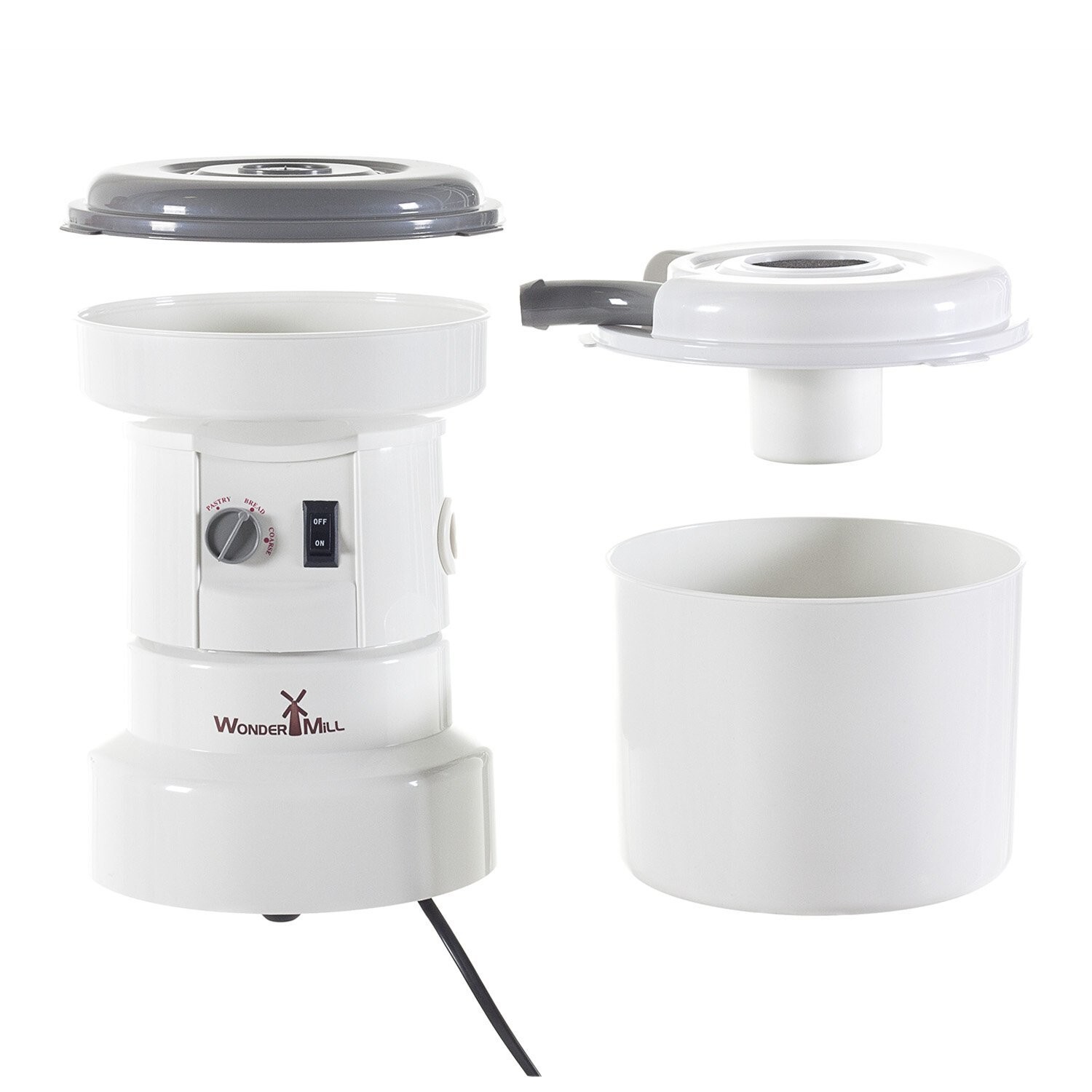 WonderMill Powerful High Speed Electric Grain Mill Grinder – White (2-0911)