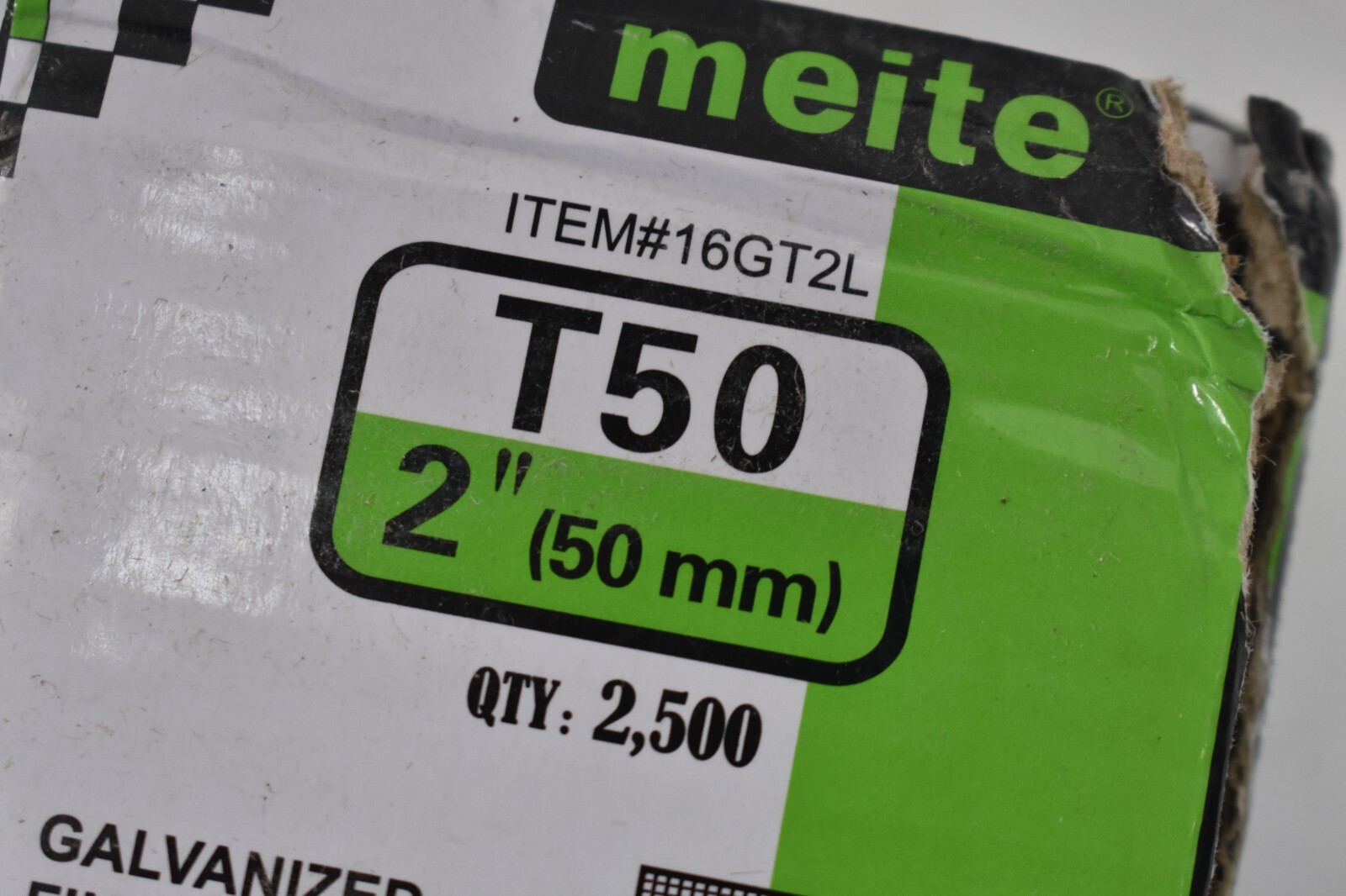 Meite Galvanized Finished Straight Glue Collated Nails 16 Gauge 2500 Pack 2″