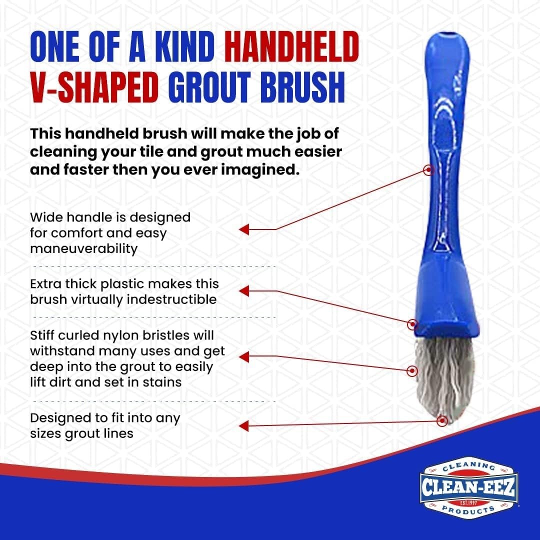 Grout-eez Tile Cleaner Handheld Brush 32 oz Heavy-Duty Stain Remover Ceramic