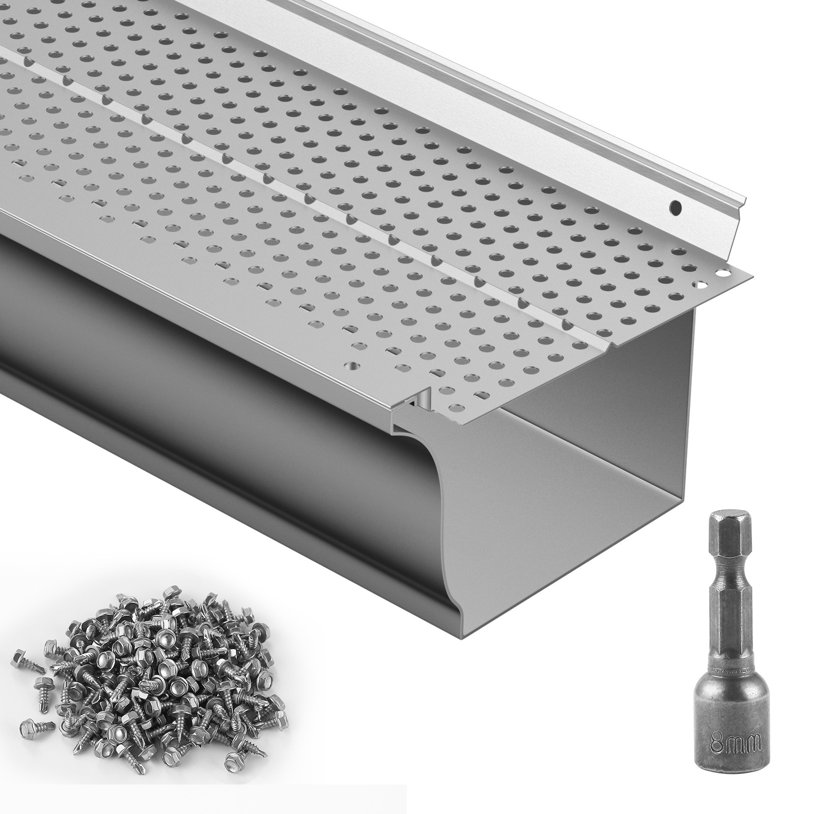 VEVOR Gutter Guard 5 in Wide 208 ft Length Cover Mesh Leaf Debris Protection