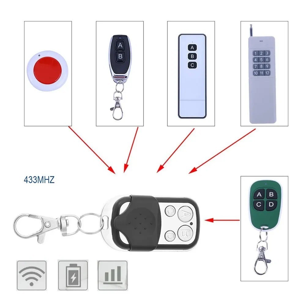 5 X Universal Garage Door Remote 433MHz Electric Cloning Control Key Fob Opener