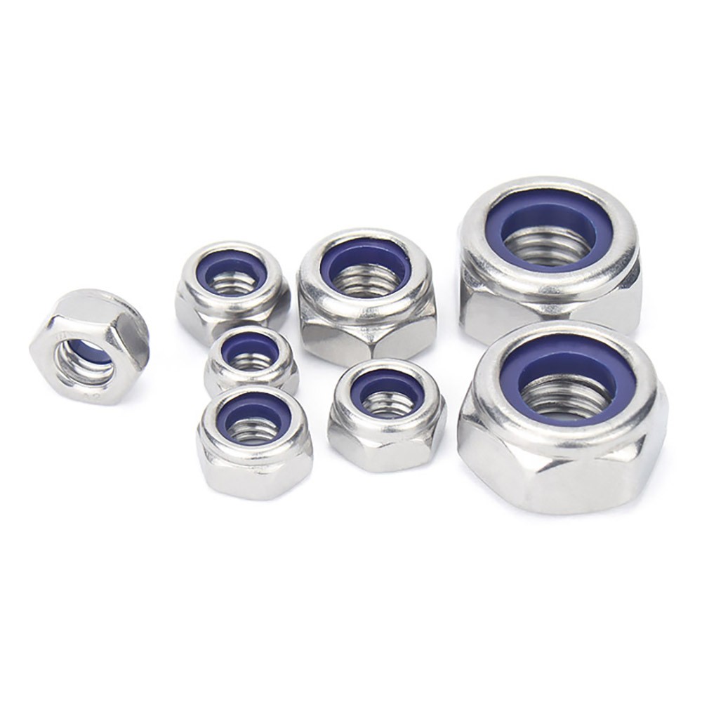 UNC Stainless Steel Nylon Insert Hex Lock Nuts Nylock 4,6,8,10,1/4,5/16,3/8,1/2″