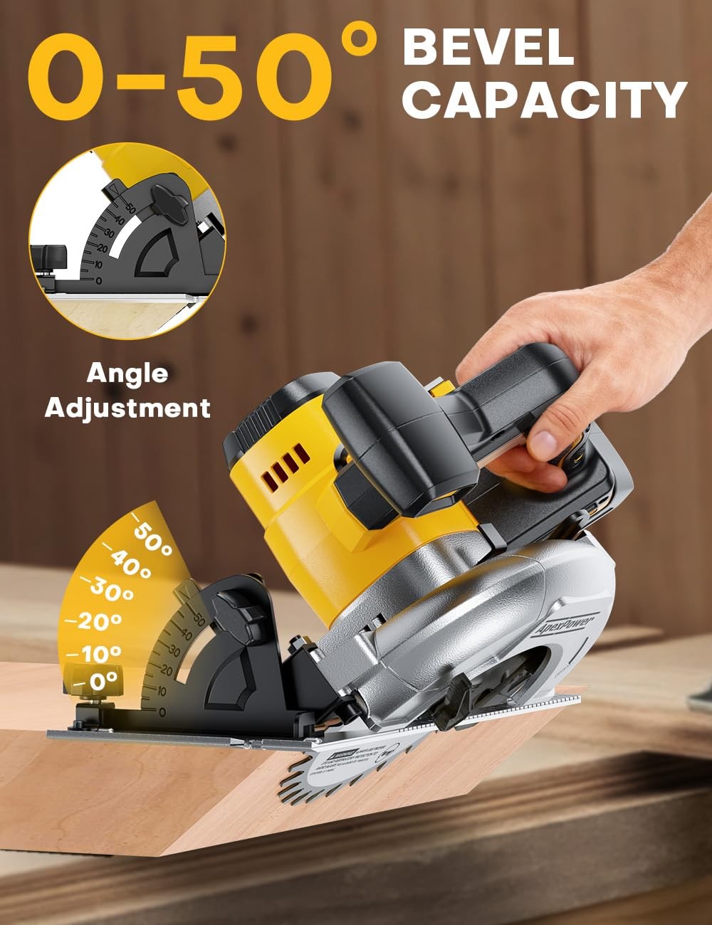 Brushless 6-1/2 Inch Circular Saw, for DeWalt 20V Max Battery, 8000 RPM, 6.2 Lbs