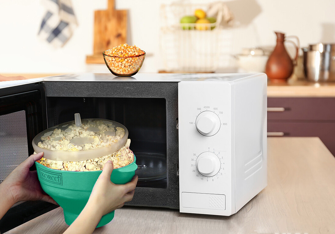 Collapsible Silicone Microwave Popcorn Popper Healthy Oil-Free Popcorn Maker