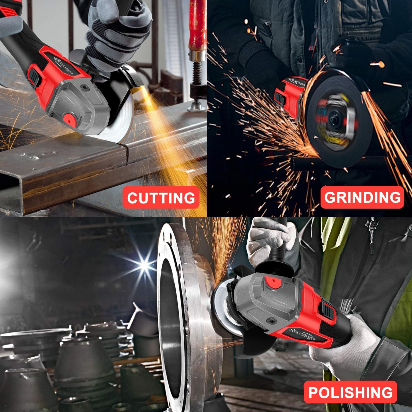 Cordless Angle Grinder 4-1/2″ Brushless, 8000 RPM, Battery Powered for Cutting,