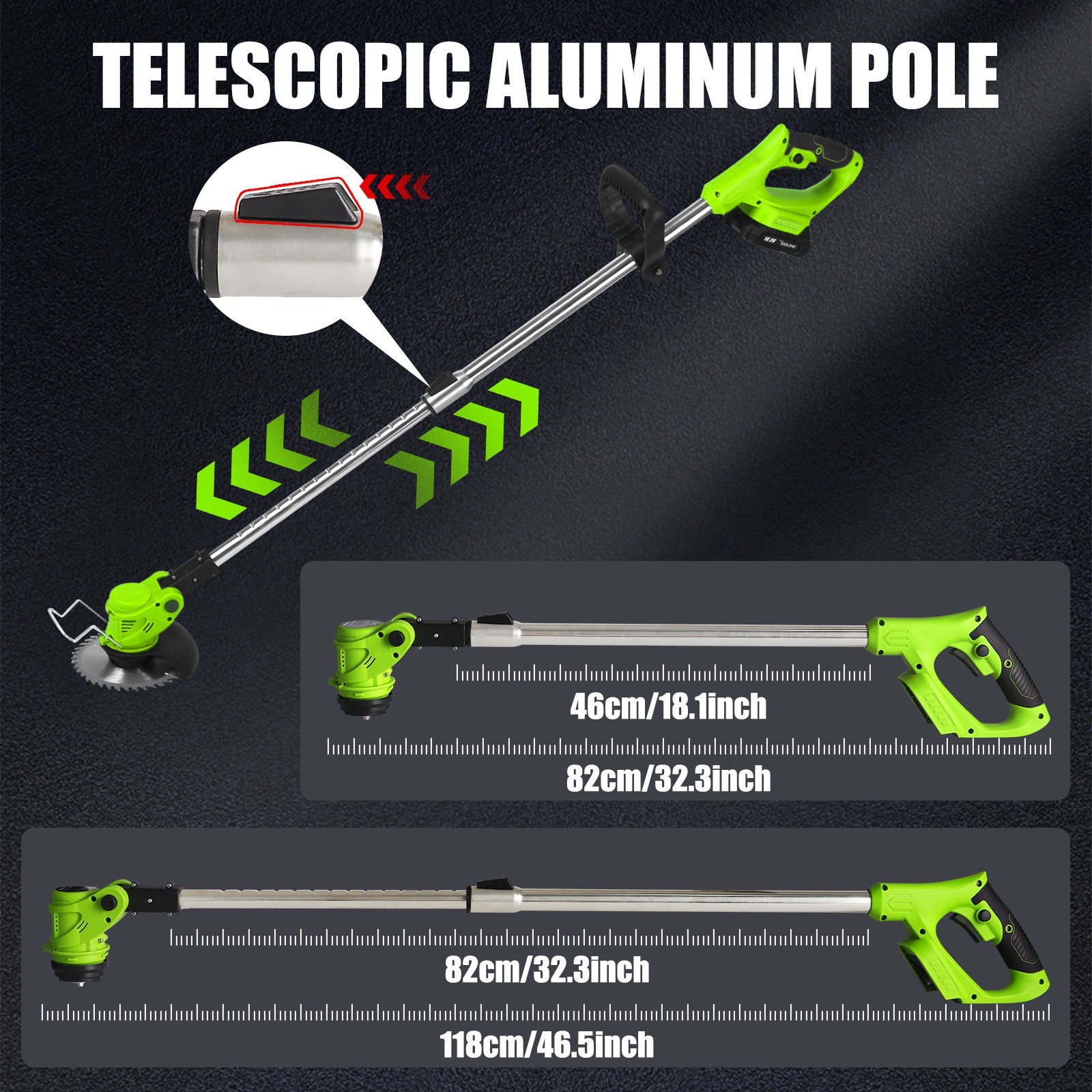 Electric Cordless Grass String Trimmer Lawn Edger Weed Wacker Cutter & 2 Battery