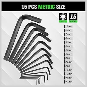 Hex Key Allen Wrench Set, SAE and Metric Allen Keys MM SAE, L Shape, Chrome