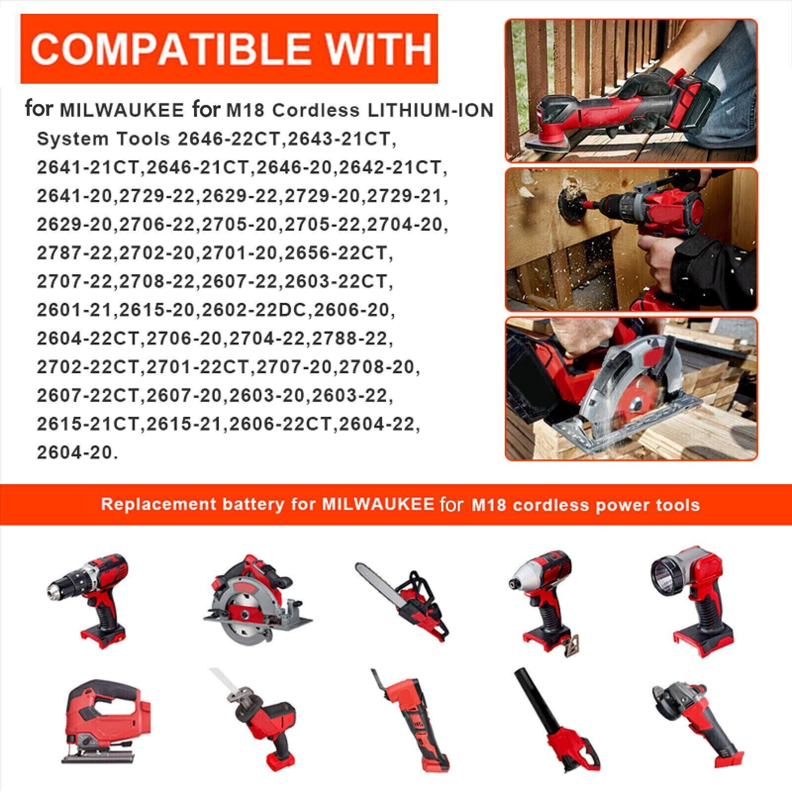 18V For Milwaukee for M18B9 8.0Ah Battery Extended Lithium 48-11-1880 Charger