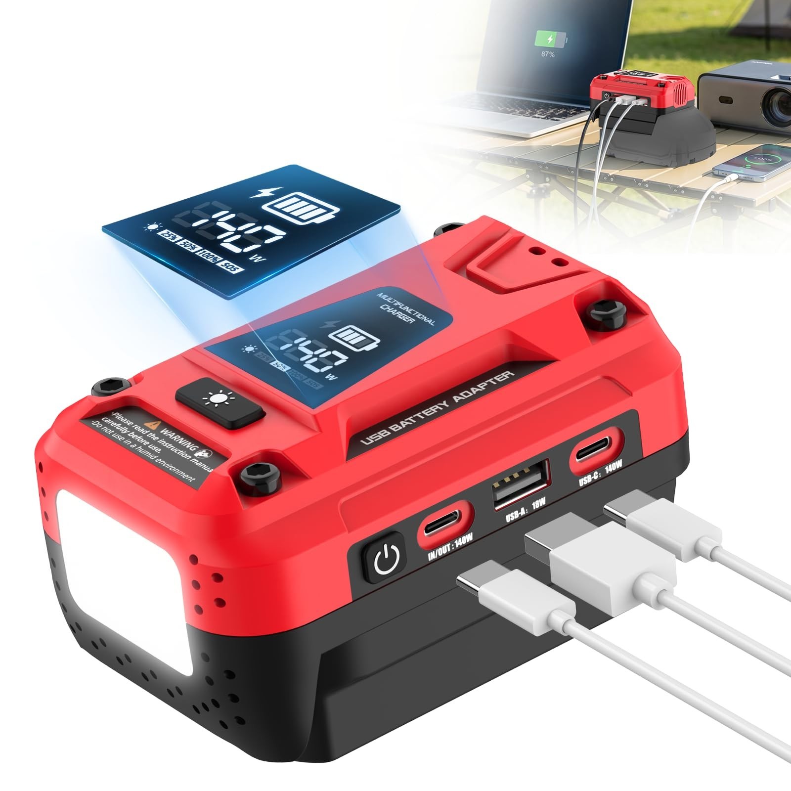300W Voltage Regulator for Milwaukee 18V Battery 140W USB Charger DIY