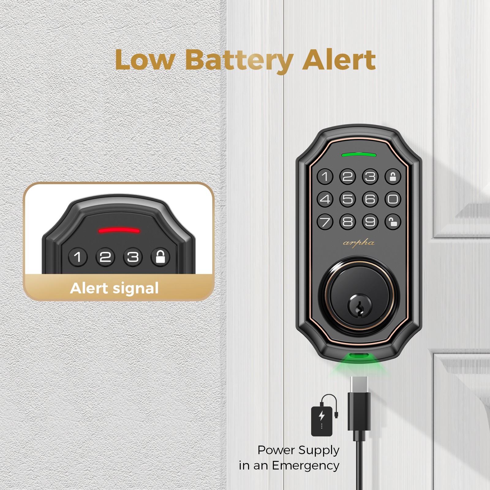 D180 Smart Keyless Door Lock Digital Entry Keypad Deadbolt Anti Peeping Password