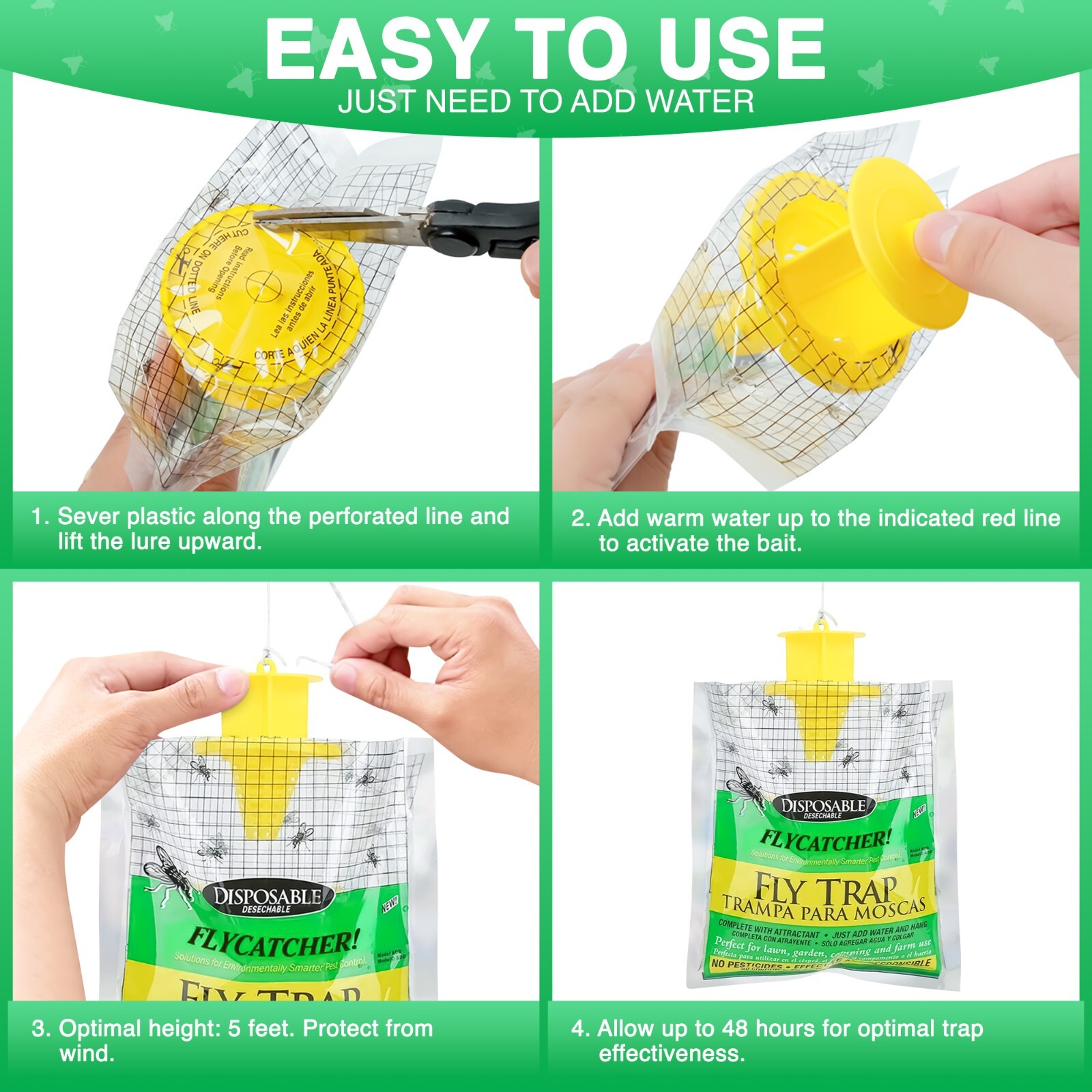 outdoor disposable fly traps to keep outdoor ranches free from annoying fly