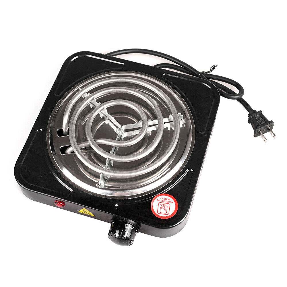 1000W Portable Single Electric Burner Hot Plate Camping Stove Stainless 110V