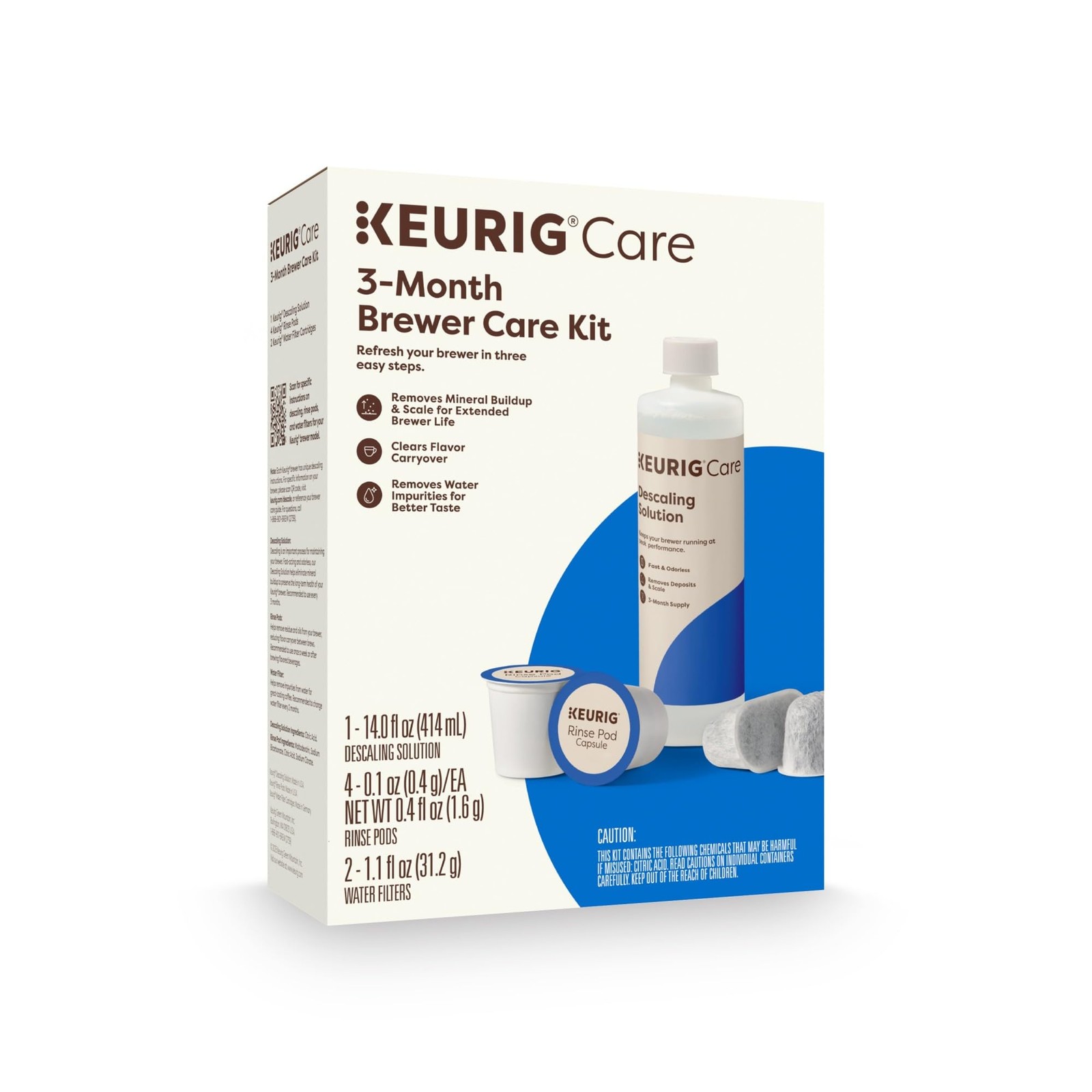 Keurig 3-Month 1 Count (Pack of 1), Works with all K-Cup Pod Coffee Makers