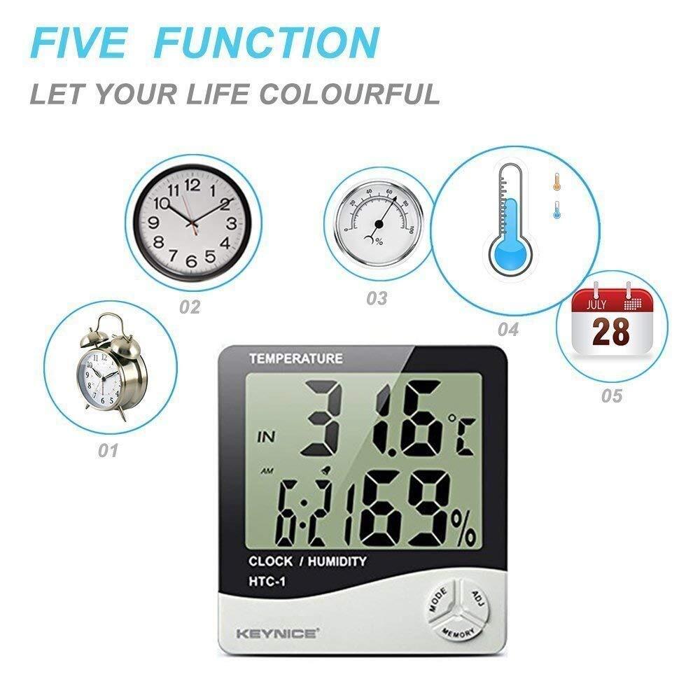 Thermometer Indoor Digital LCD Hygrometer Temperature Humidity Meter Alarm Clock