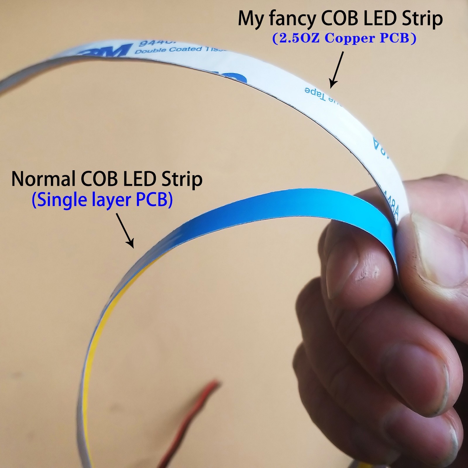 Fancy 12V COB LED Flexible Strip Light Tape Rope IP44 Waterproof Super Bright