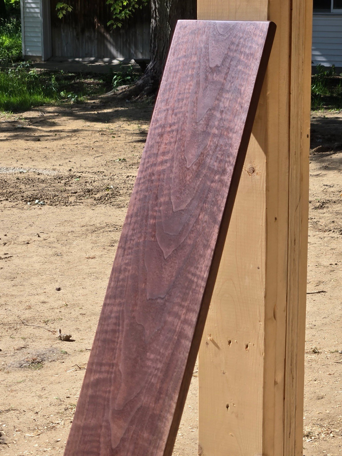 1 In. X 7In. X 42” Curly Highly Figured, Quilted Black Walnut S4S Hardwood Board