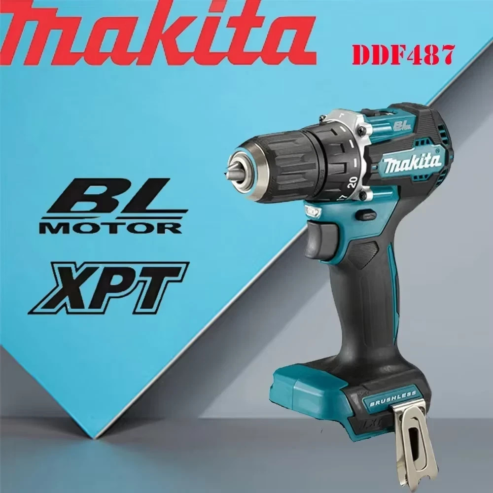 Makita Original DDF487 Cordless Driver Drill 18V Brushless Electric Impact Screw