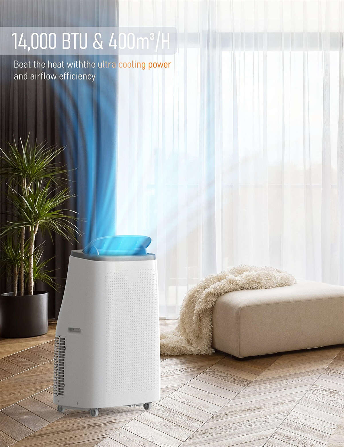 ✔️14000 BTUS Portable Air Conditioners Cool up to 750 Sq Ft Window Kit 24H Timer