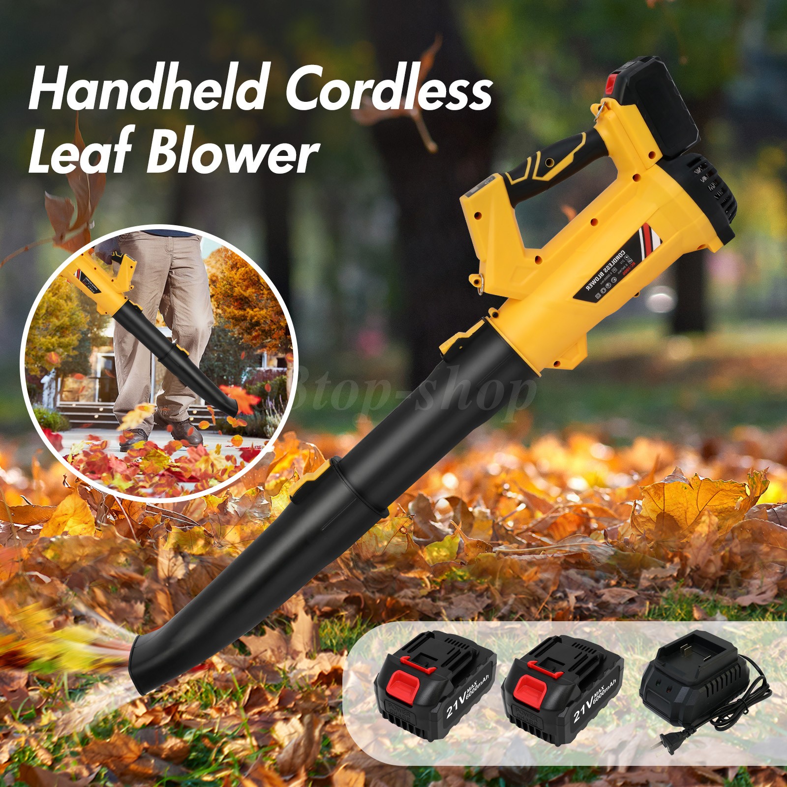 Cordless Leaf Blower with 6000mAh Battery and Charger 21V 170MPH 540CFM Electric