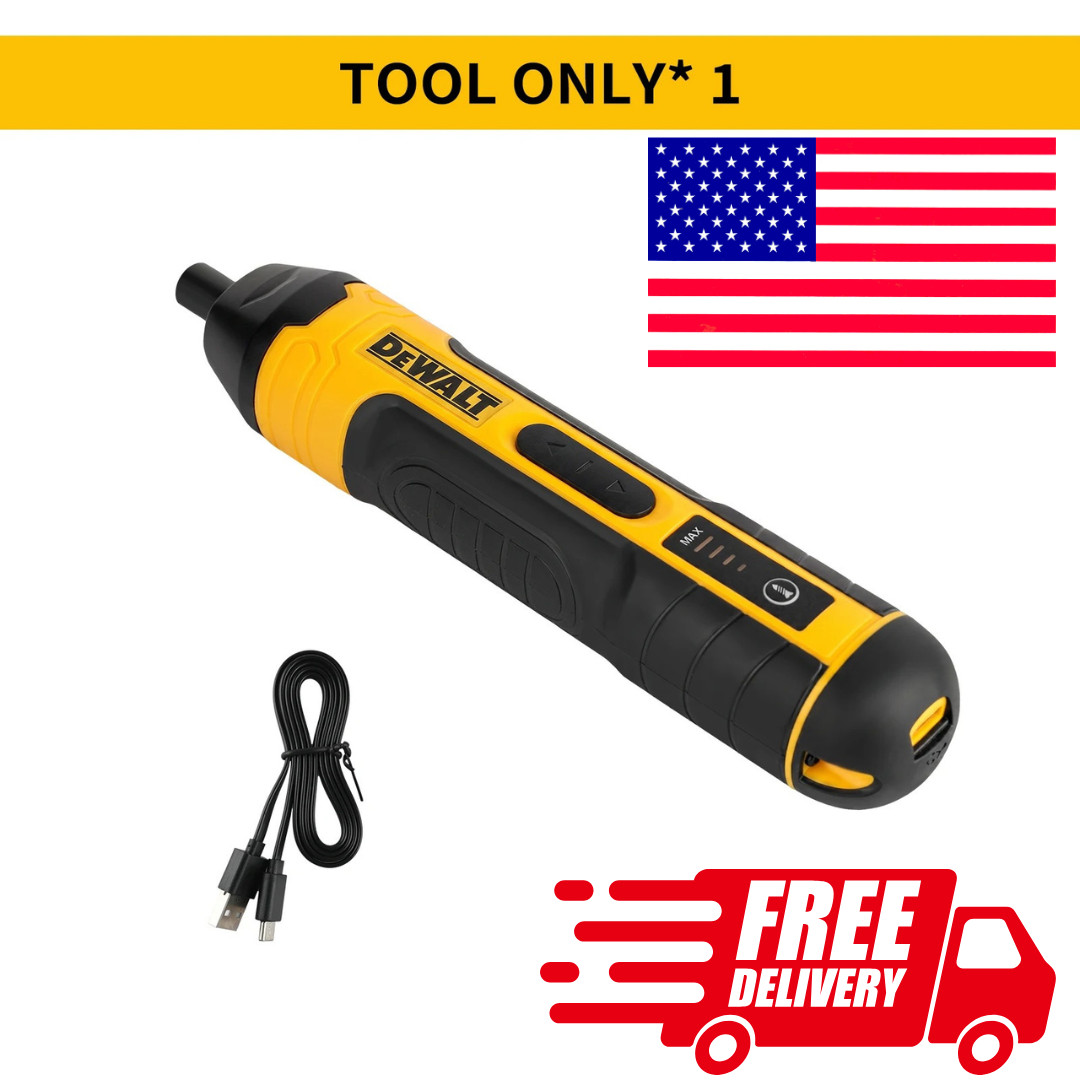 DEWALT Cordless Electric Screwdriver USB Rechargeable LED Light 1300mAh New