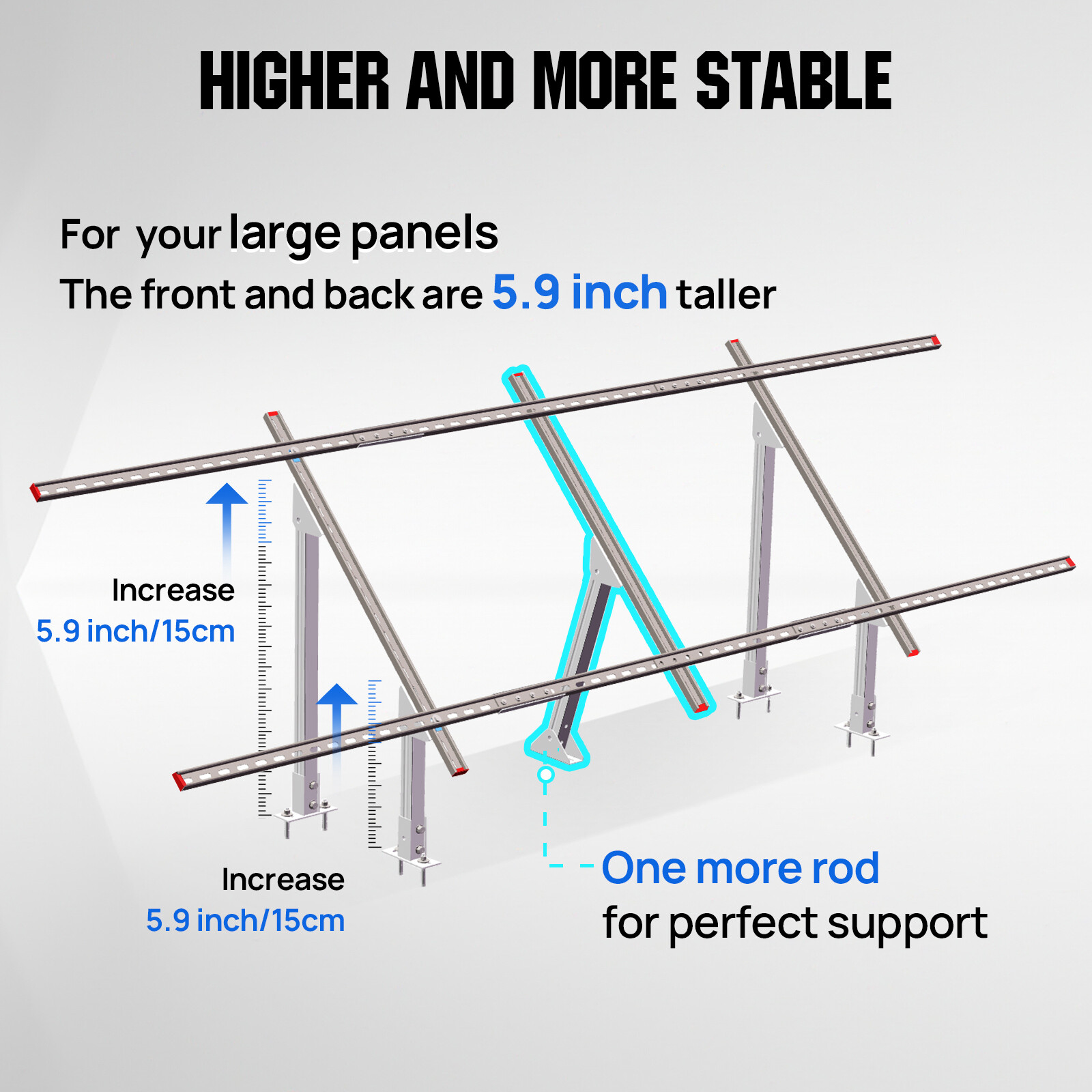 ECO-WORTHY Adjustable Solar Panel Mounting Brackets Kit System for 4PCS Panels