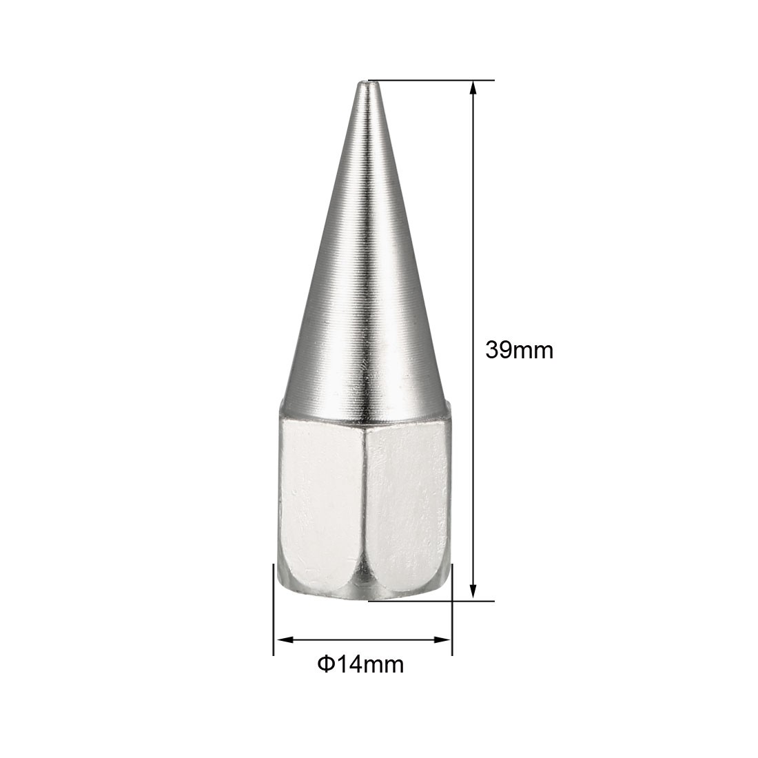 2X G1/8 Grease Fitting Standard Grease Sharp Type Nozzle Silver Tone