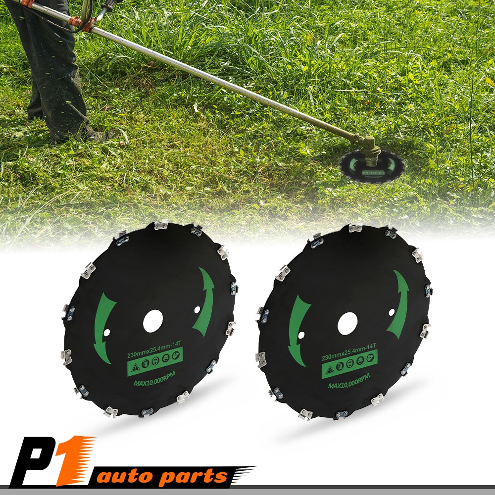 2pcs 14 Tooth Cutter Trimmer Head Weed Mower Saw Blade 9″ Chainsaw Brush Blade