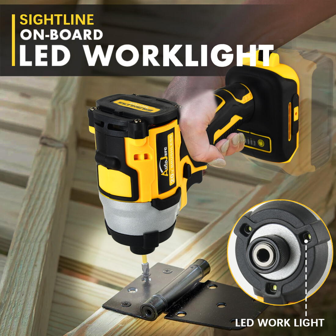 Brushless Cordless Impact Driver,for Dewalt 20V Max Battery,1/4″ Compact,4 Speed
