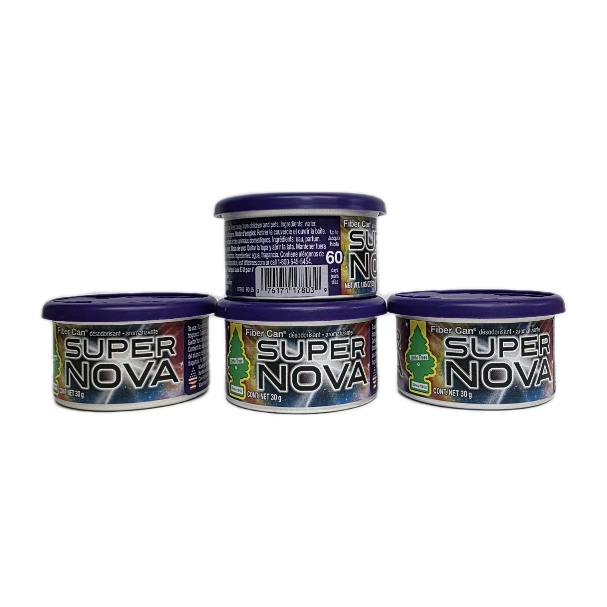 Little Trees Fiber Can Car Air Freshener Supernova Scent, 4 Packs, Free Shipping