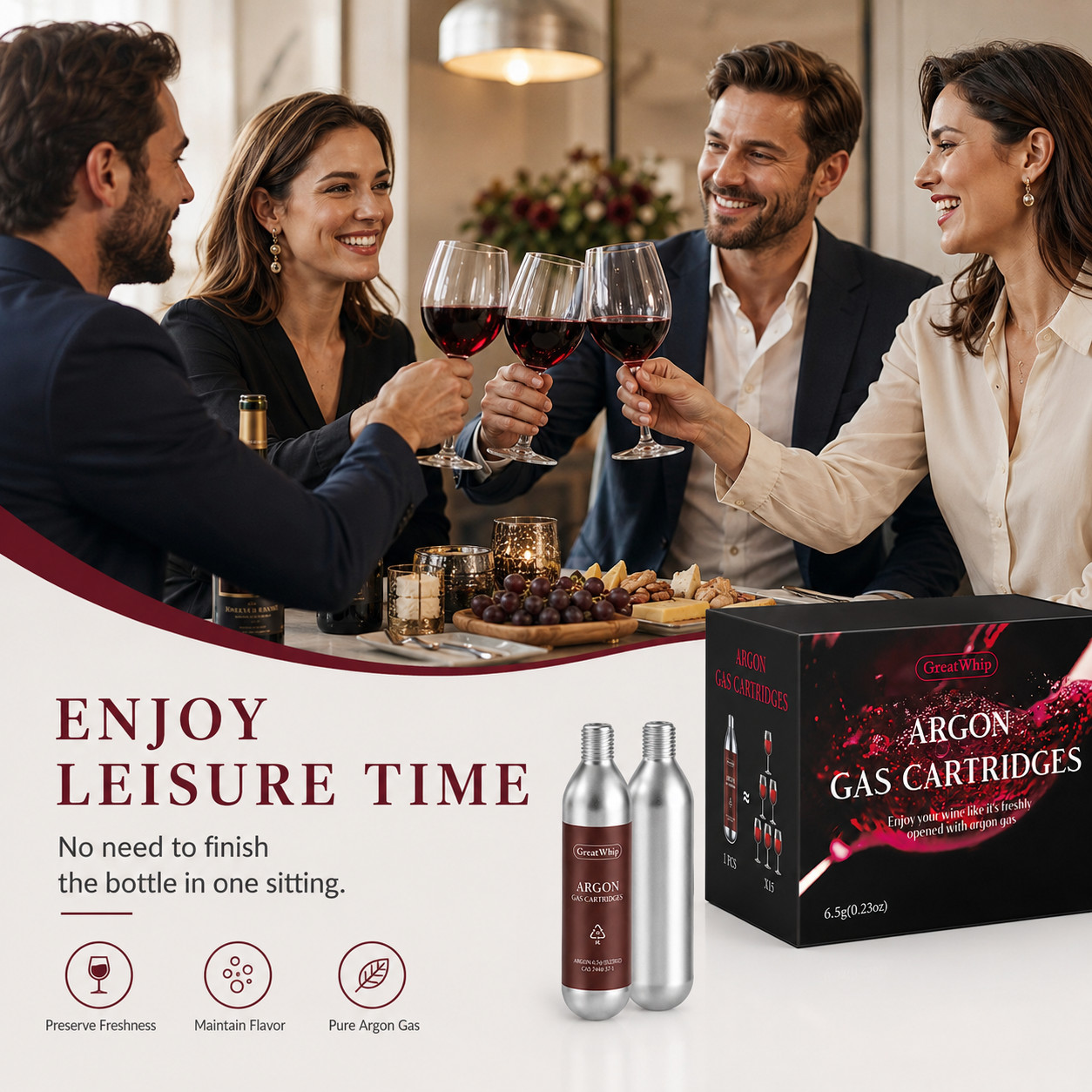 Argon Gas Capsules 10PCS for Coravin Wine Preservation System GreatWhip