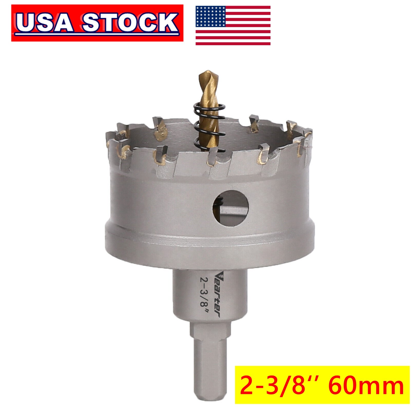 2-3/8” 60mm TCT Carbide Hole Saw Cutter Drill Bit HoleSaw For Metal Alloy Steel