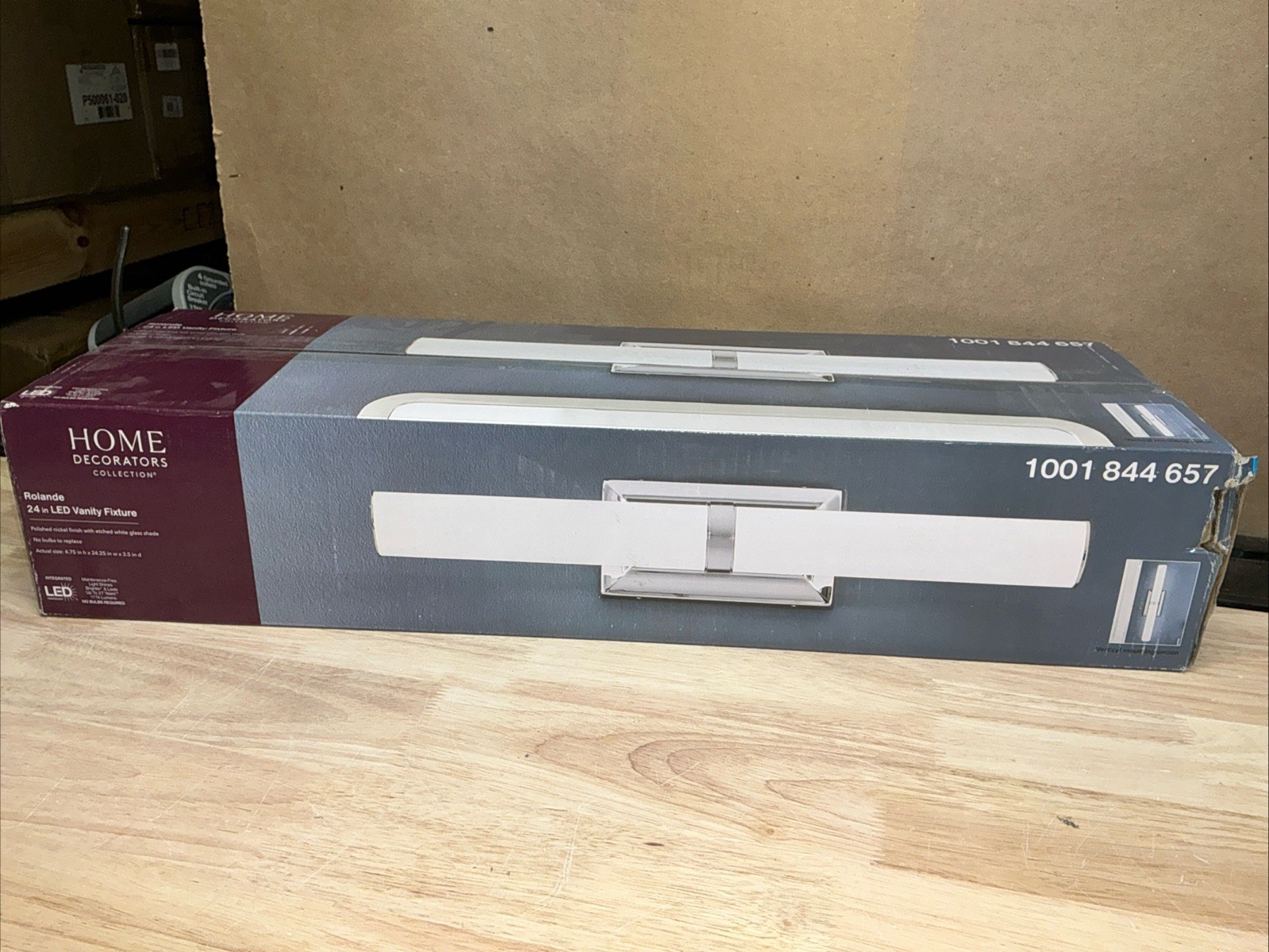 Home Decorators Rolande 100W Equivalent Polished Nickel LED 24 Inch Vanity Light