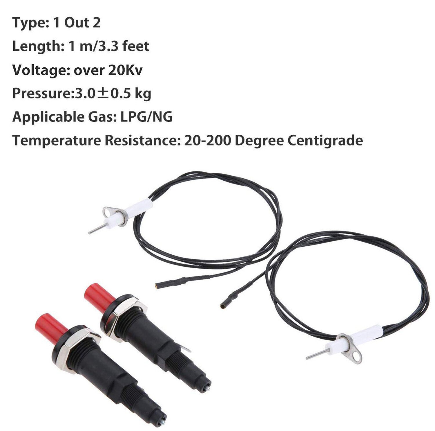 2-pack Universal Piezo Spark Igniter Push Button Gas Fireplace Grill BBQ Stove