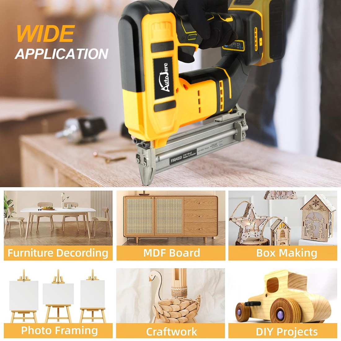 18GA Cordless Brad Nailer for Dewalt 20V Battery, 2 in1 Electric Nail/Staple Gun