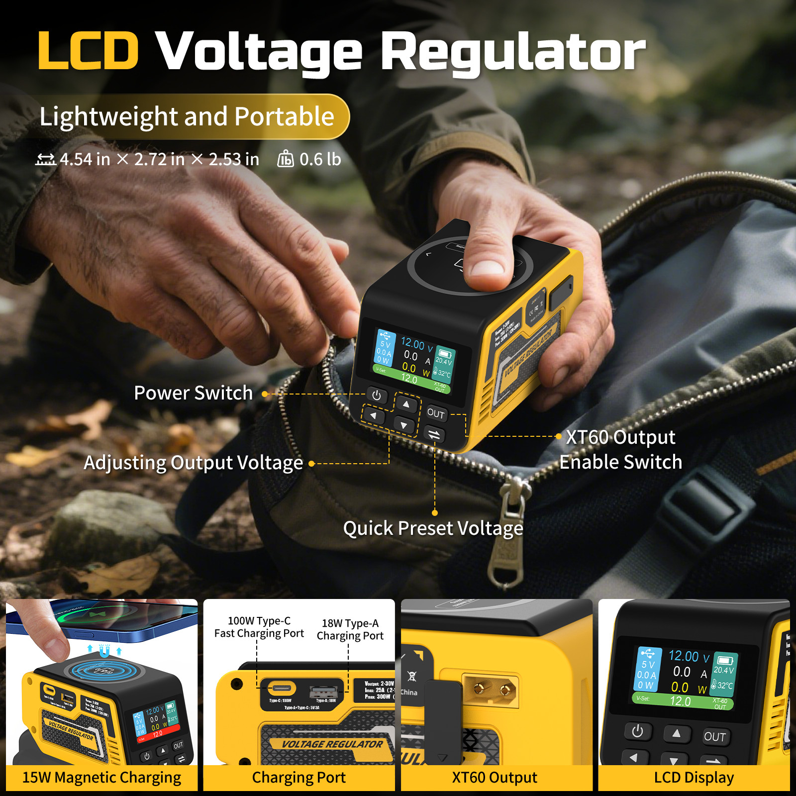 2-Pack 300W Power Regulator Compatible with DeWalt 20V Battery (No Battery)