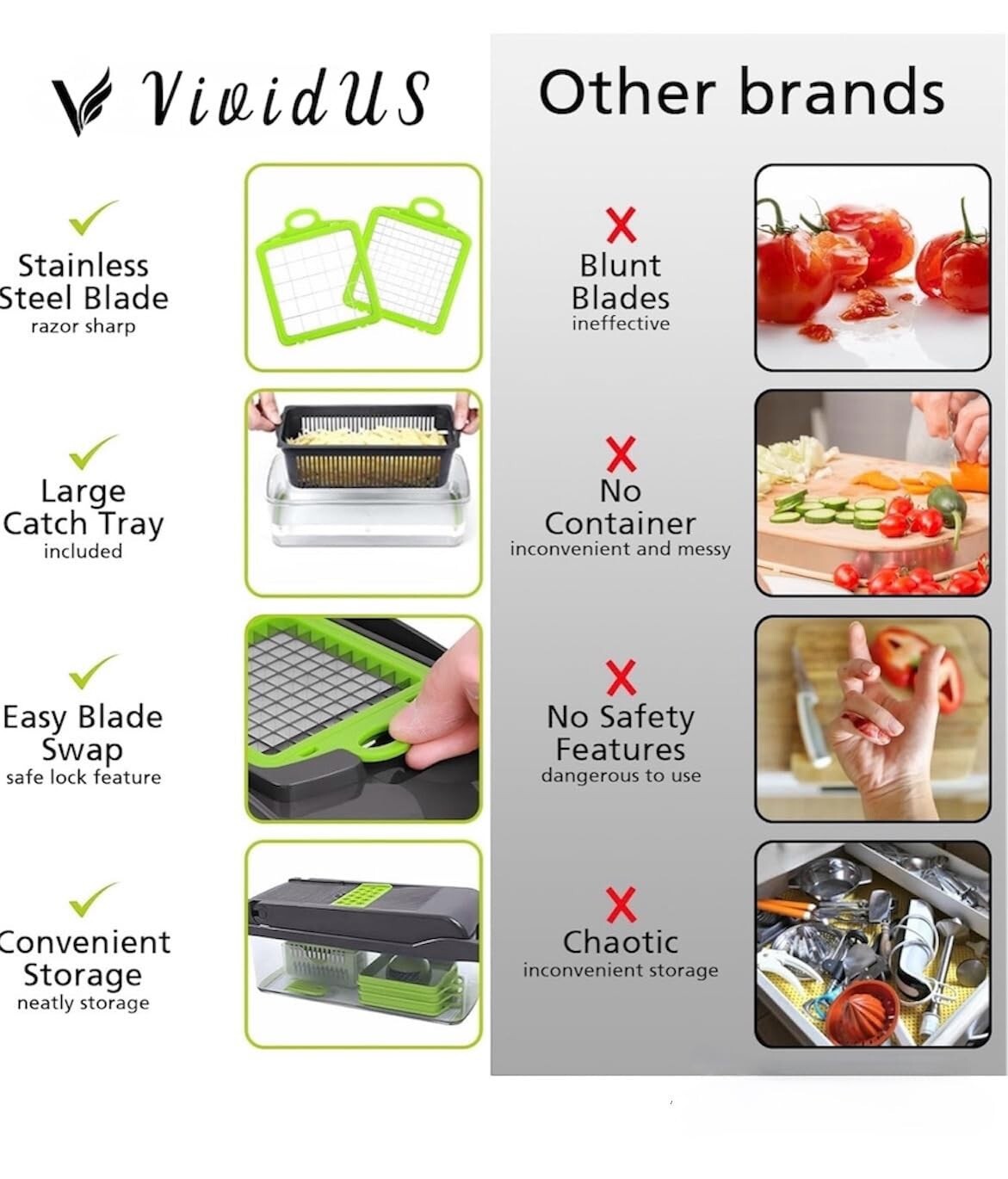 16 in 1 Vegetable Fruit Chopper Cutter Food Onion Veggie Dicer Slicer Kitchen US