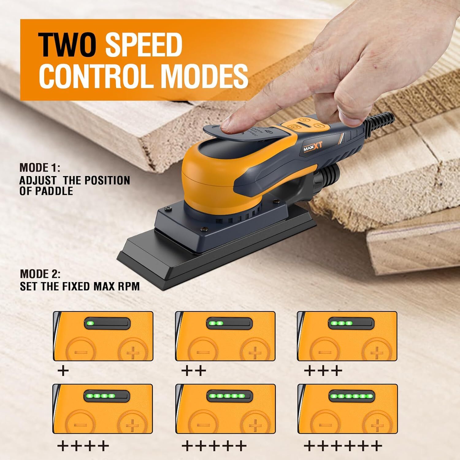 Electric Brushless Sheet Sander 350W 3A Variable Speed Corded Orbital Sanders