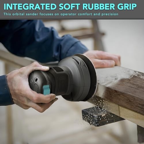 5-Inch Random Orbital Sander, 3Amp Electric Palm Sander with 6-Speed Control,