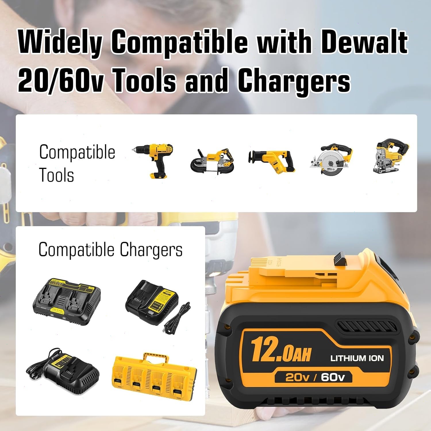 4-Pack 9Ah for DEWALT 20V/60V FLEX VOLT Lithium-Ion Battery DCB609 DCB612 NEW