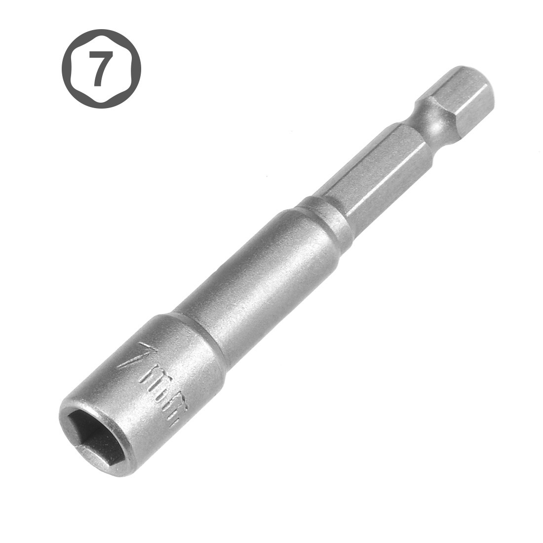 5pcs – 1/4″ Quick-Change Hex Shank 7mm Magnetic Nut Sockets Driver 65mm Length