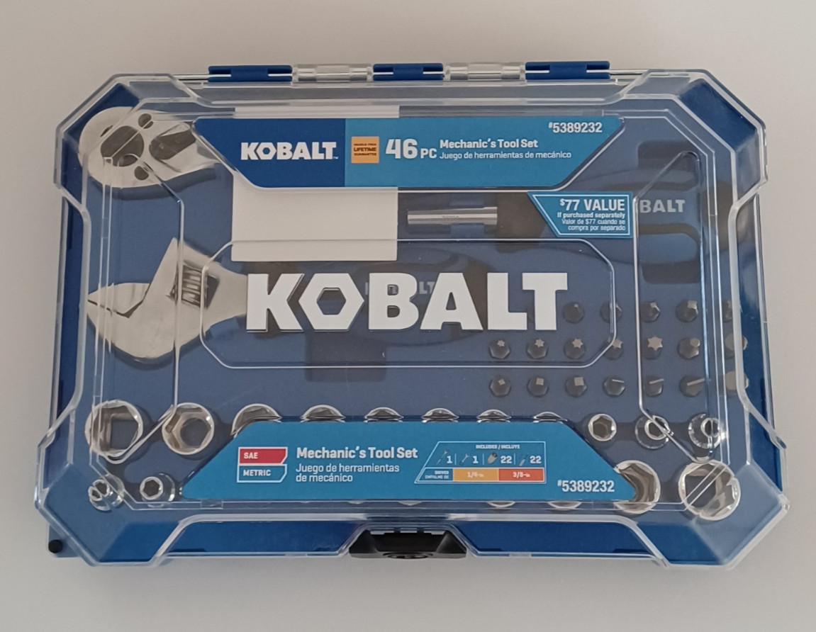Kobalt 46 pc. Mechanic’s Tool Set Compact Stubby 5389232 Ratchet Socket Wrench
