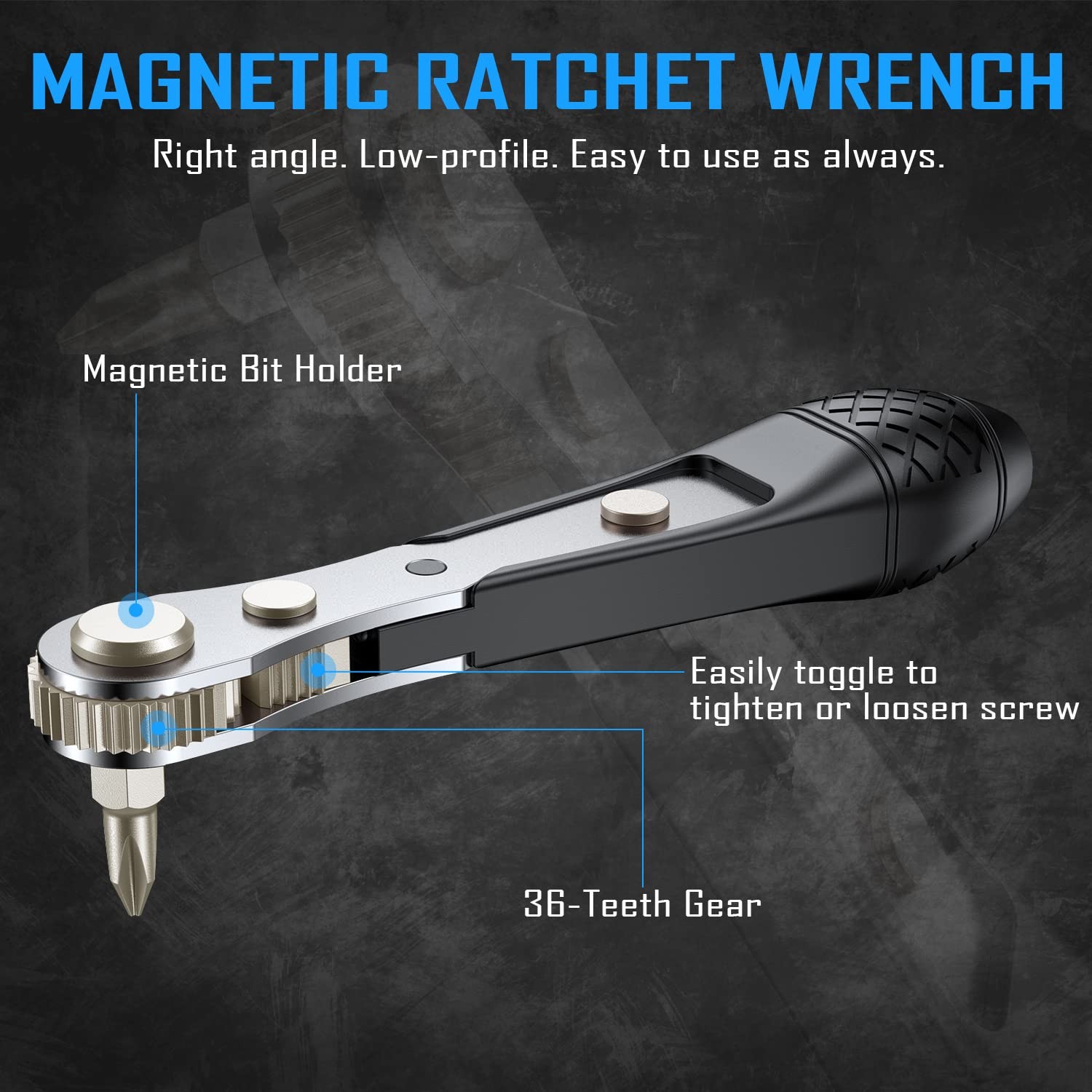 37in1 S2 Steel Mini Ratchet Wrench Screwdriver Bit Set with 1/4″ Hex Shank Ph…