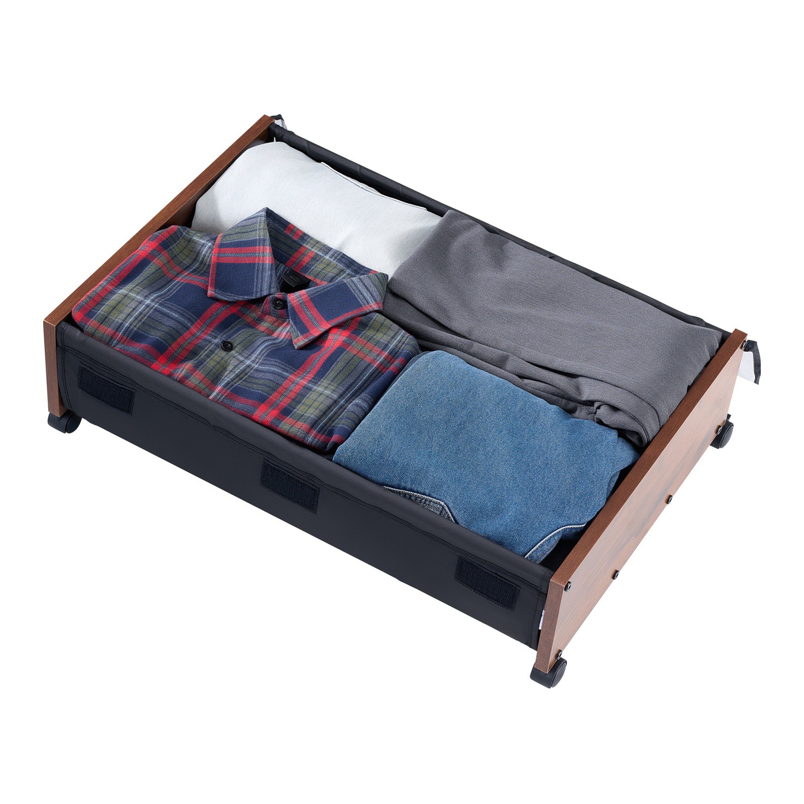Uimoso Under Bed Storage w/ Wheels 25.6×18.1×7.1In Rolling Storage Bags 2 Pack