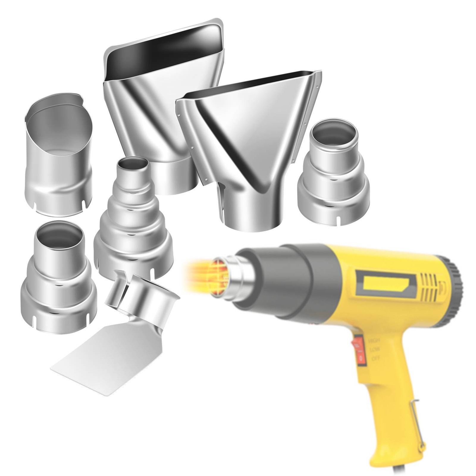 7Pcs 35-40mm Heat Gun Nozzle Kit Hot Air Tool Nozzles Tips Accessories Set
