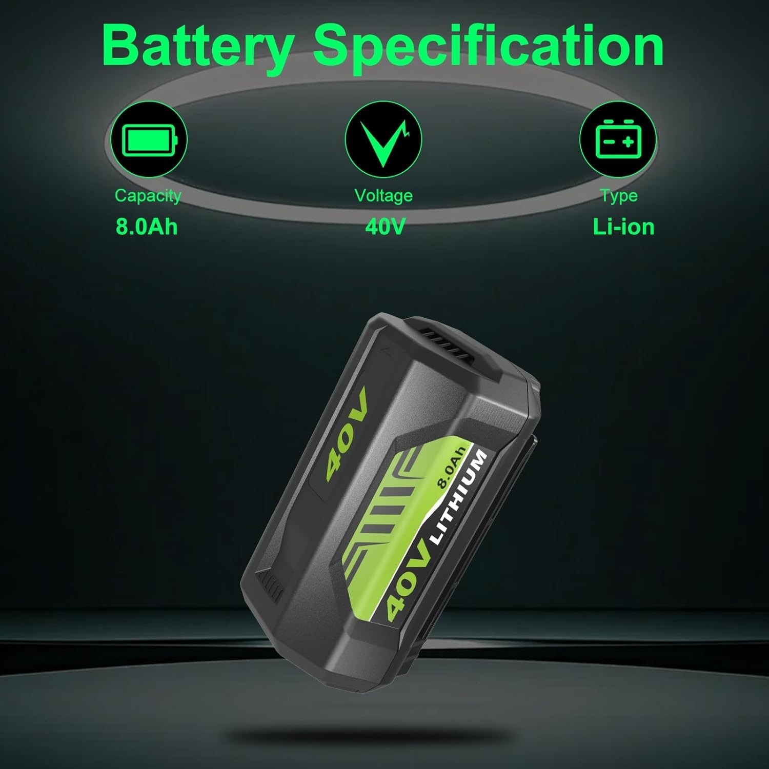 8.0Ah Battery 40 Volt for Ryobi 40V Lithium OP40602 Battery with LED / Charger